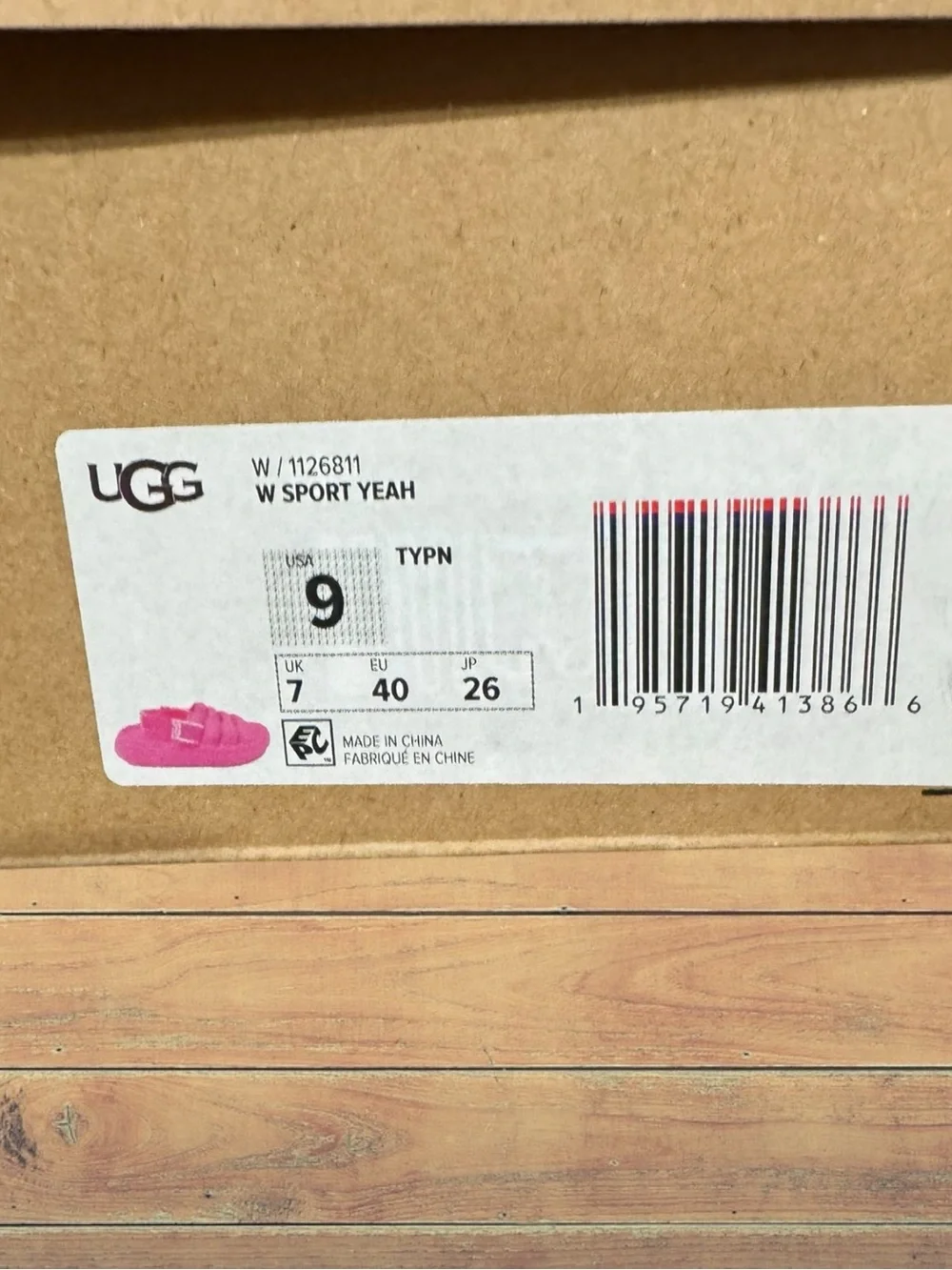 UGG Sport Yeah Pink Foam Removable Slingback Lightweight Slides Size 9 - Picture 2 of 16